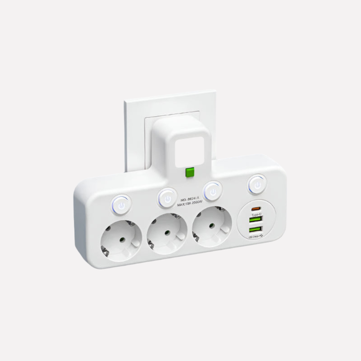 Multipresa con porte USB e Type-C