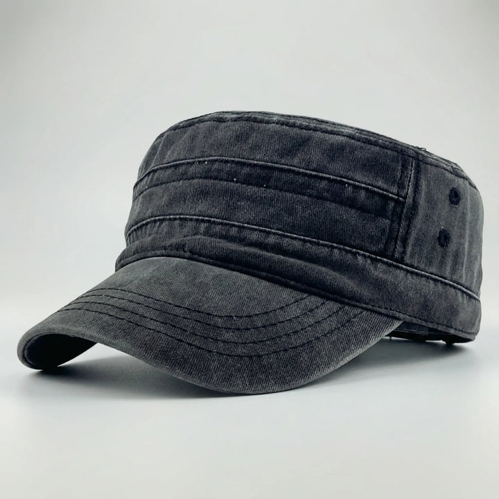 Campayne - Berretto militare vintage con visiera piatta