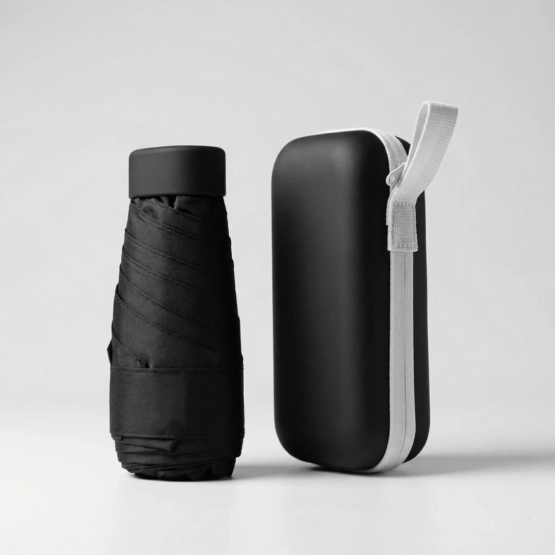 Canopiq - Ombrello da viaggio compatto pieghevole con custodia
