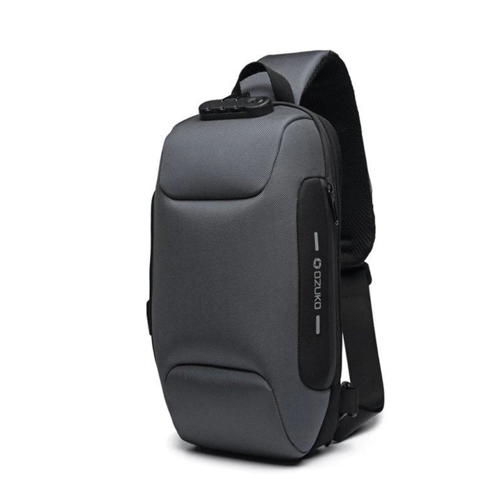 Smart shoulder travel bag with anti-theft design and built-in USB port