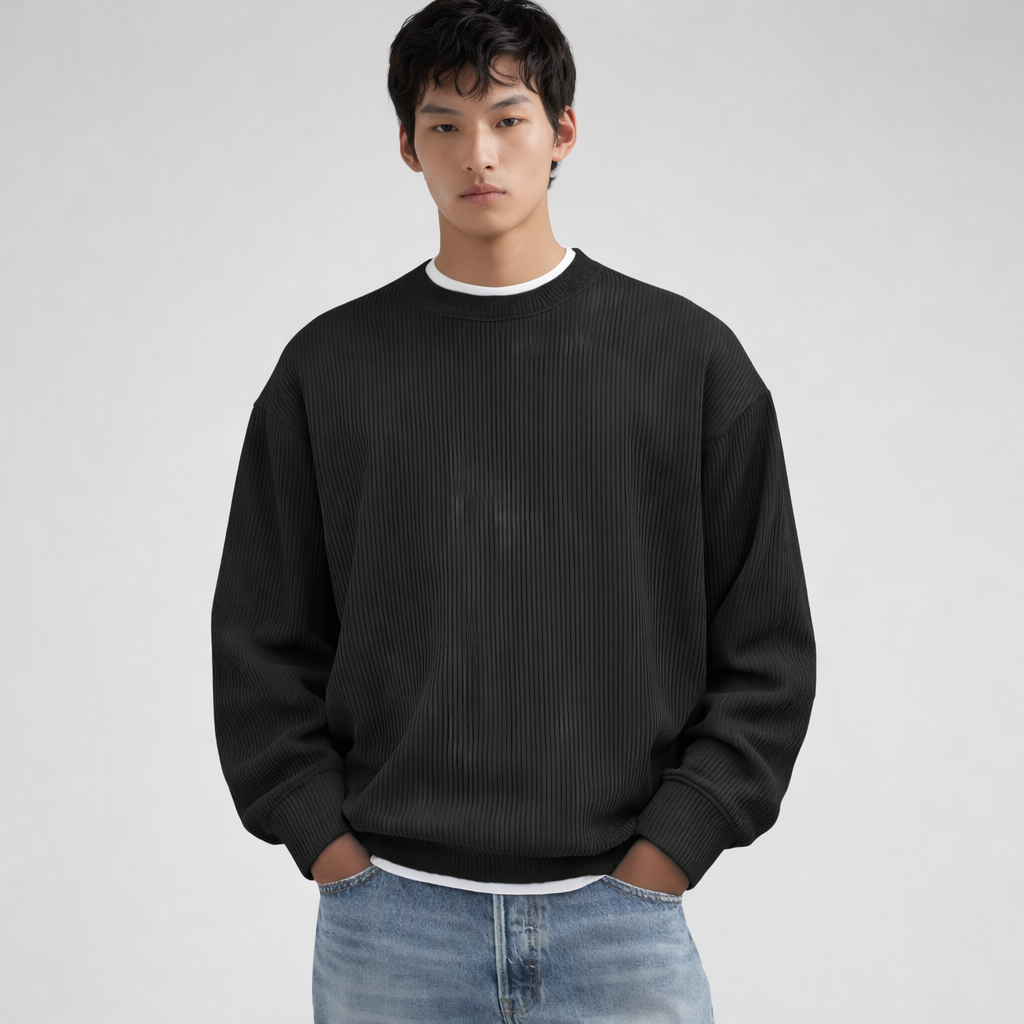 Maglione dolcevita da uomo elegante in maglia tinta unita