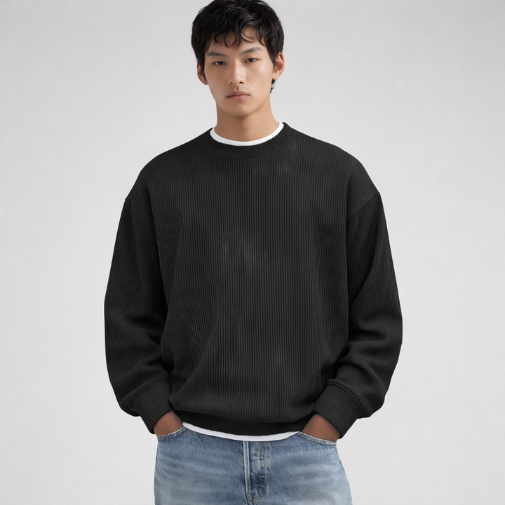 Maglione dolcevita da uomo elegante in maglia tinta unita