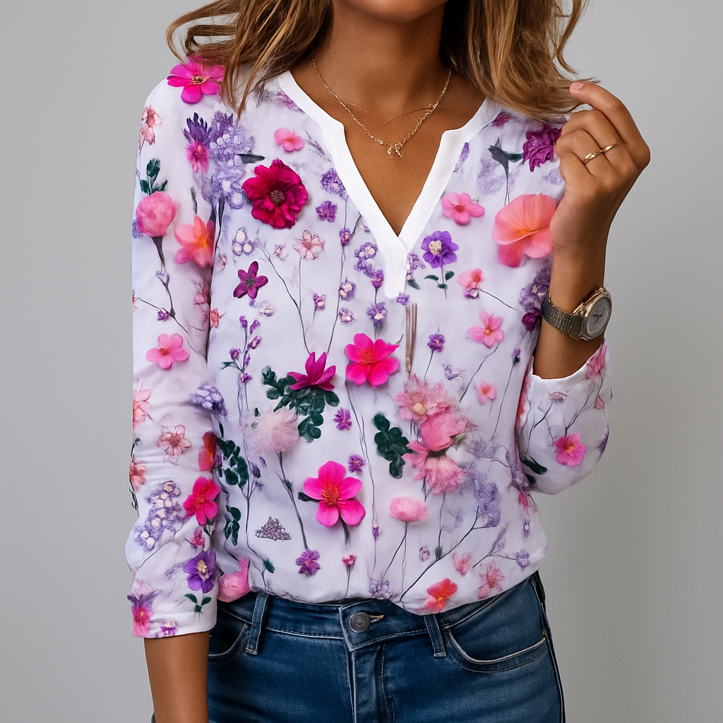 Casual blouse with floral print