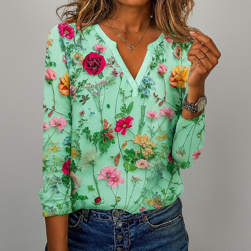 Casual blouse with floral print