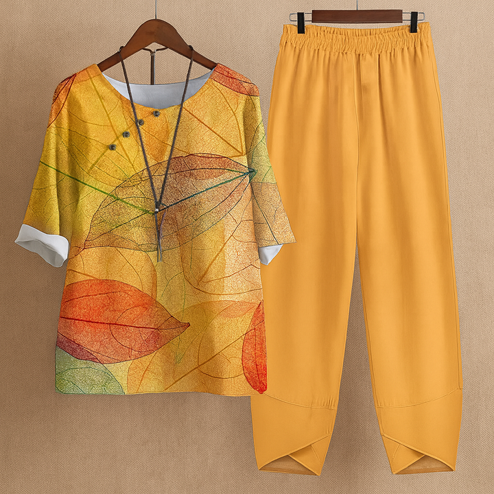 Conjunto de 2 piezas floral elegante y perfectamente cómodo