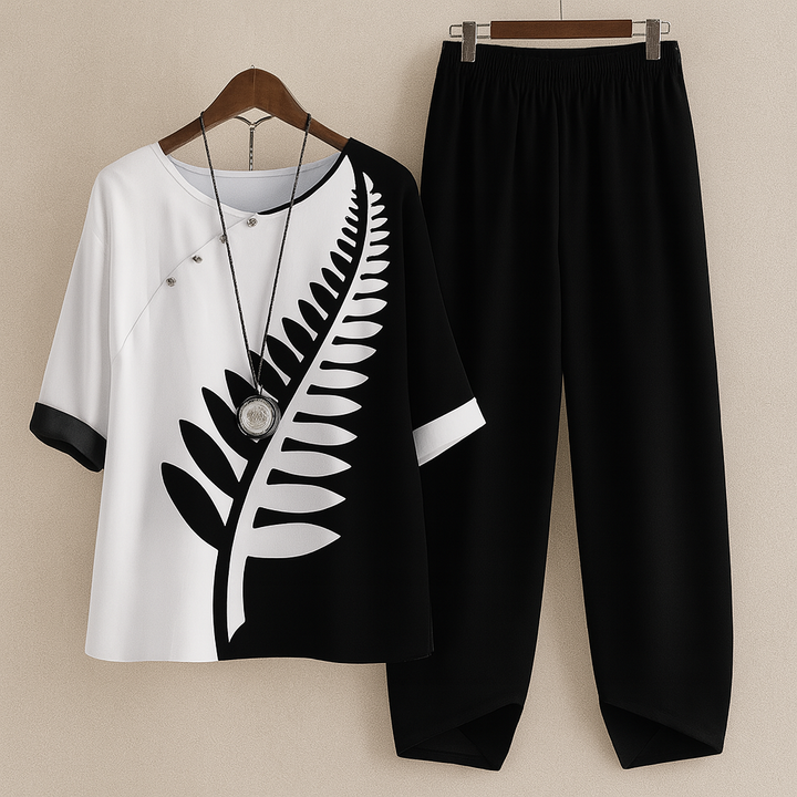 Conjunto de 2 piezas floral elegante y perfectamente cómodo