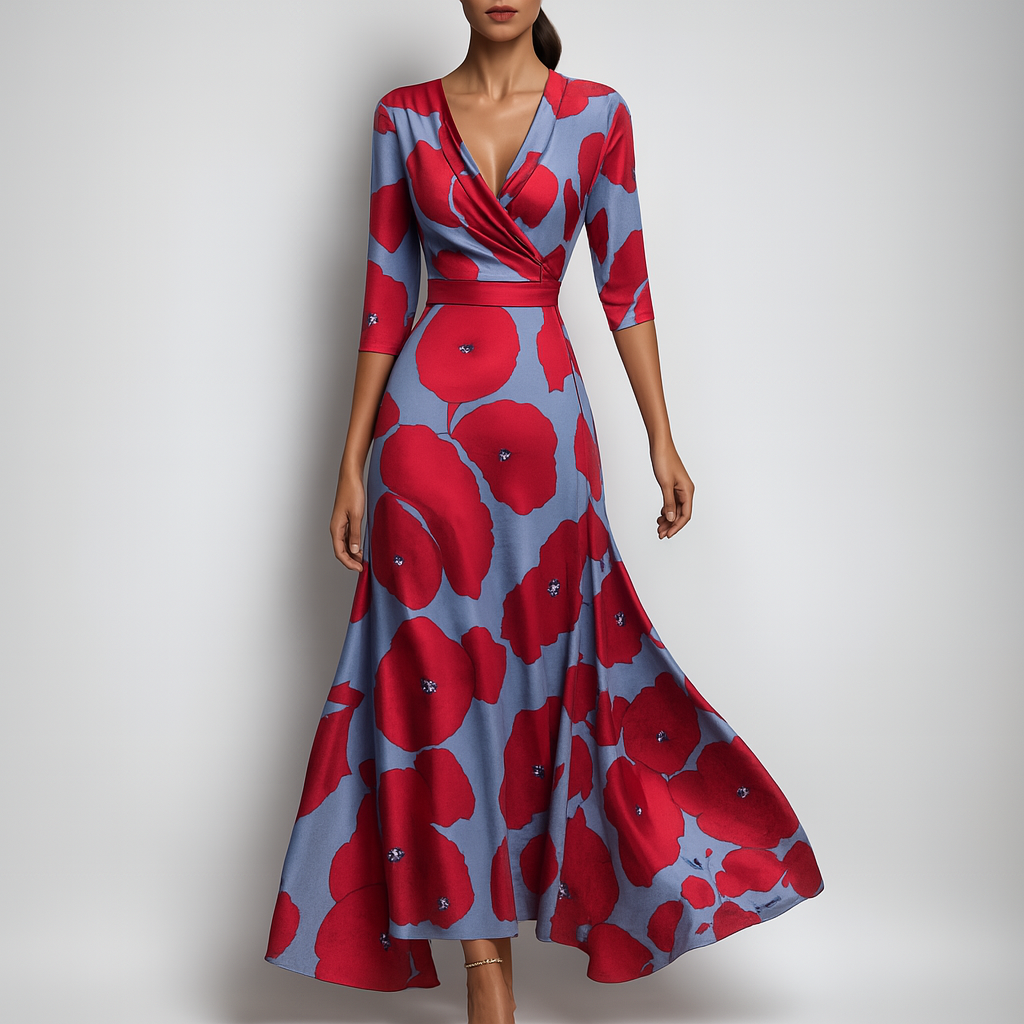 Abito Maxi Bohemien V-Collo Pronto per l'Estate