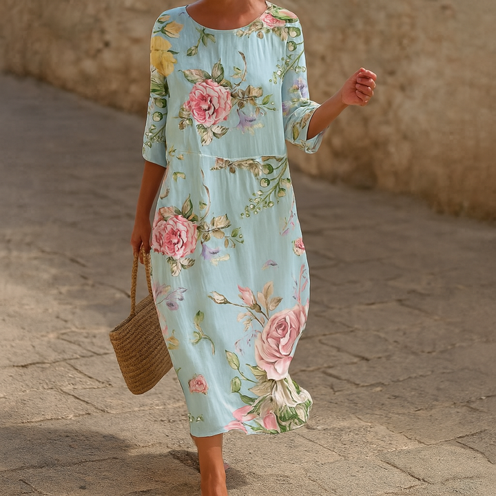 Elegant floral summer dress for women