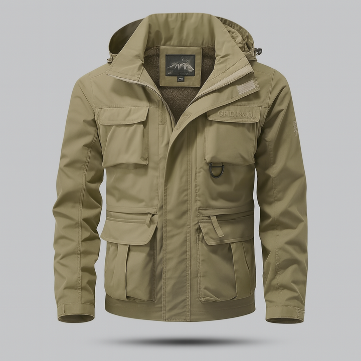 Men's waterproof coat in military style
