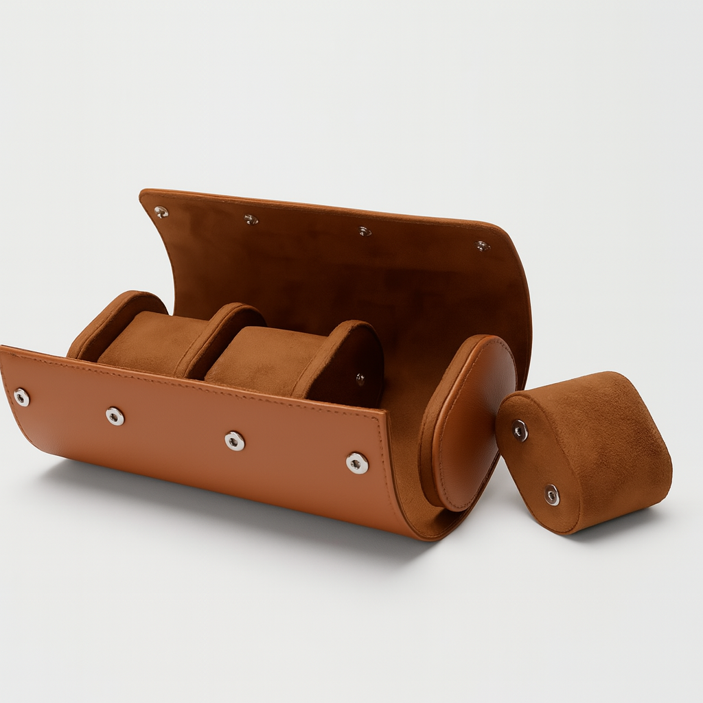 Triple-slot organizer with snap closure for watches