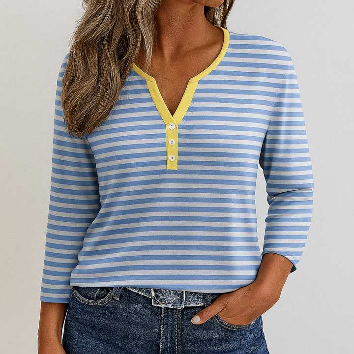 camiseta casual de mujer con escote en V