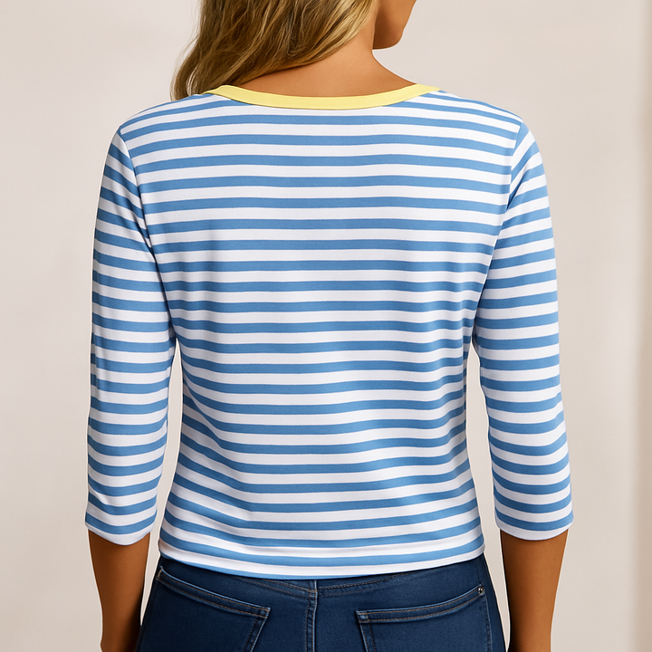 camiseta casual de mujer con escote en V