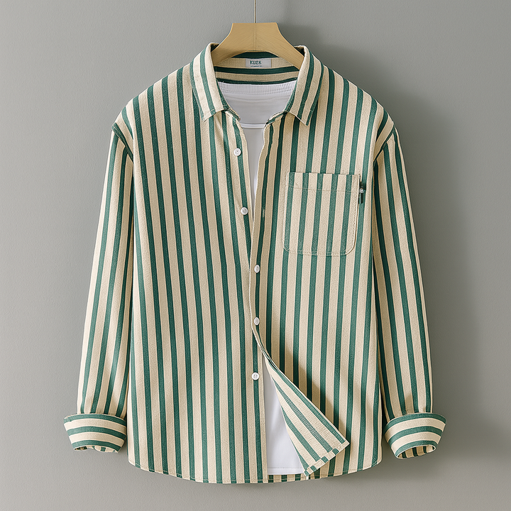 Camicia Casual a Maniche Lunghe con Tasca sul Petto per Donne