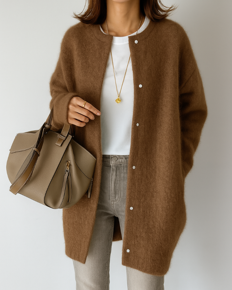 Comfortable, minimalist, and soft knitted women's jacket