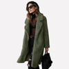Long coat in teddy fabric for women