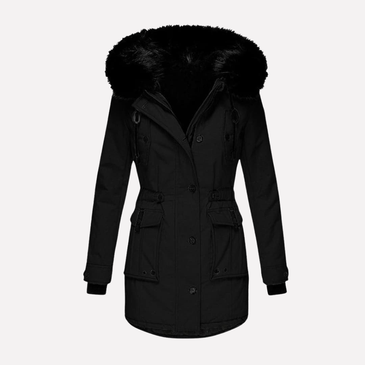 Chaqueta Parka para Mujer con Capucha y Bolsillos con Solapa