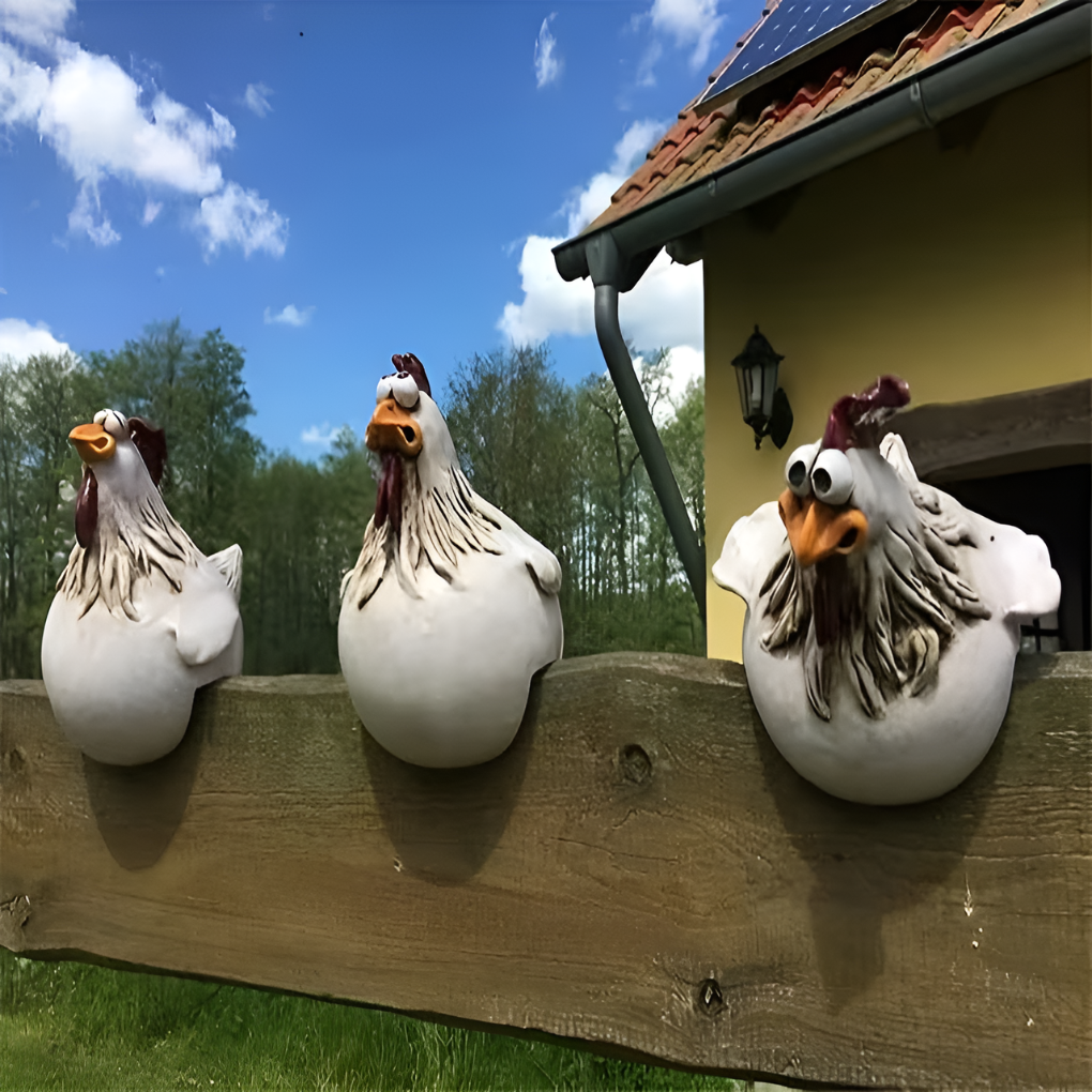 Adornos extravagantes en forma de gallo para cercado