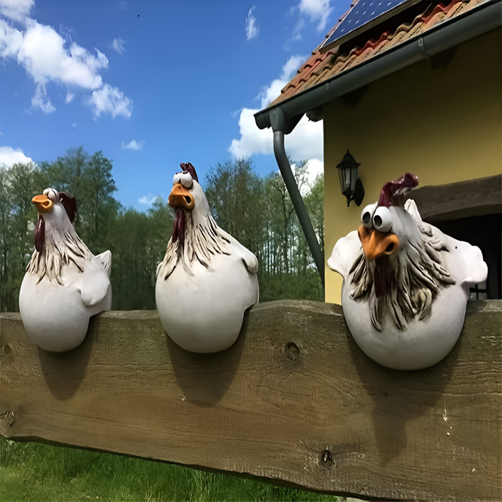 Adornos extravagantes en forma de gallo para cercado
