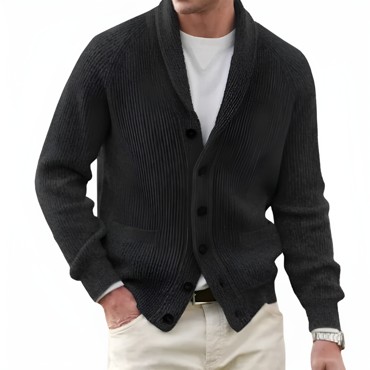 Cardigan da uomo con colletto a scialle e chiusura con bottoni