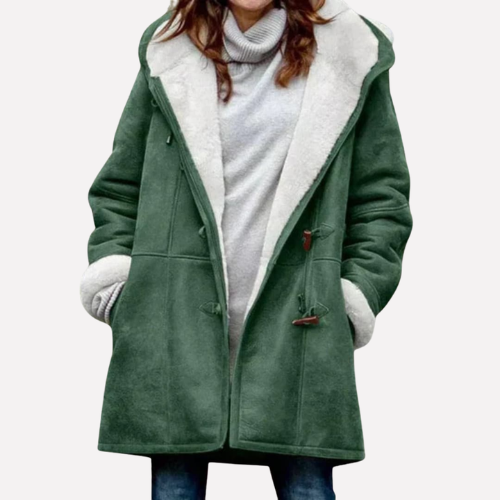 Giacca da donna con cappuccio e chiusura a toggle