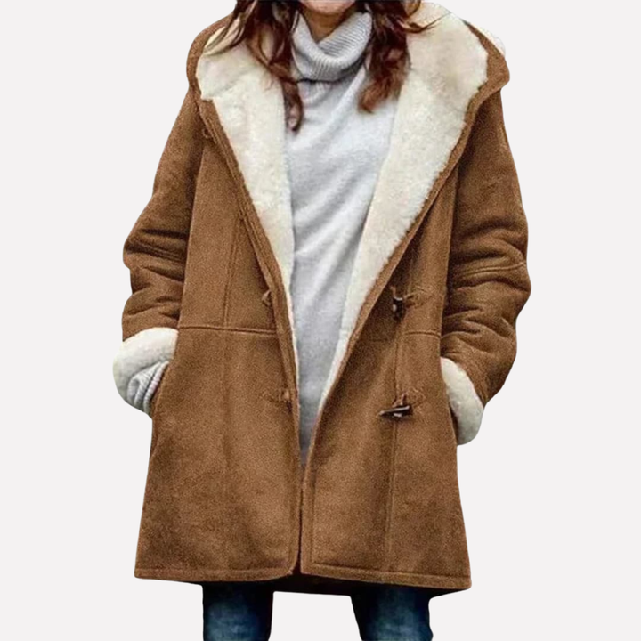 Giacca da donna con cappuccio e chiusura a toggle