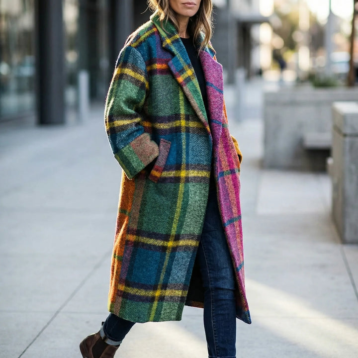 Chromacoat - Cappotto lungo a quadri color block