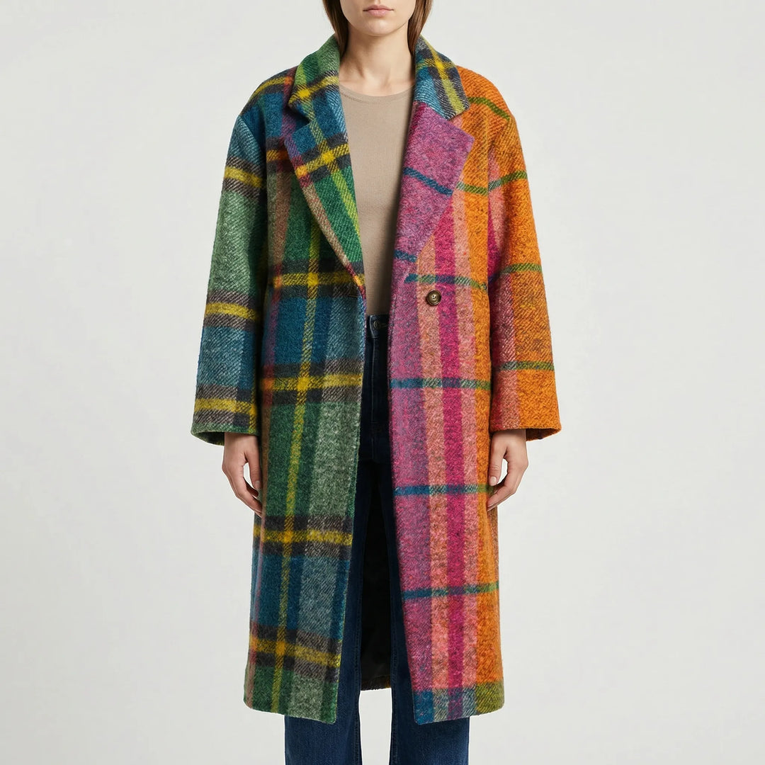 Chromacoat - Cappotto lungo a quadri color block