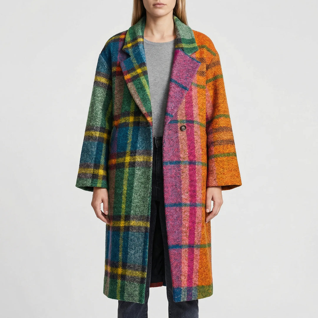Chromacoat - Cappotto lungo a quadri color block