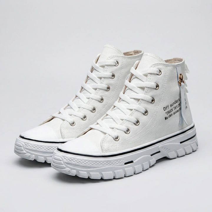 Colvane - Sneakers alte in tela con lacci