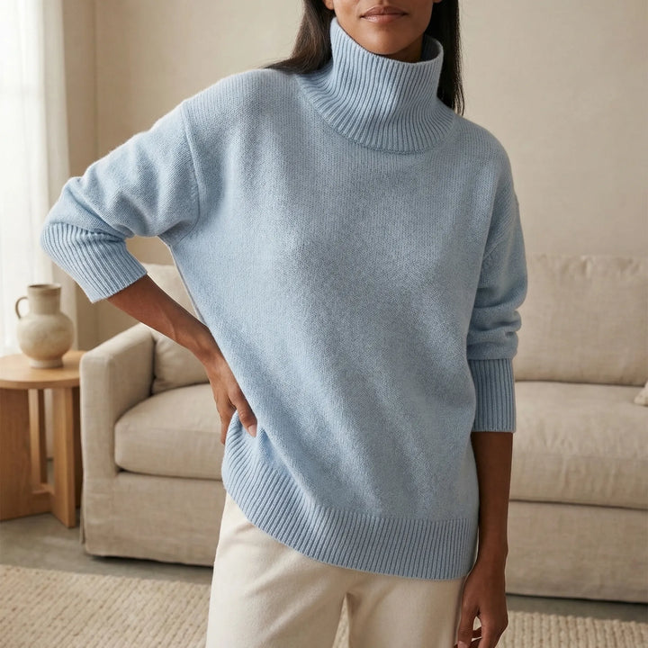Colvene - Maglione a collo alto in maglia da donna