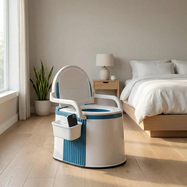 Comforelle - Comoda portatile con schienale e braccioli
