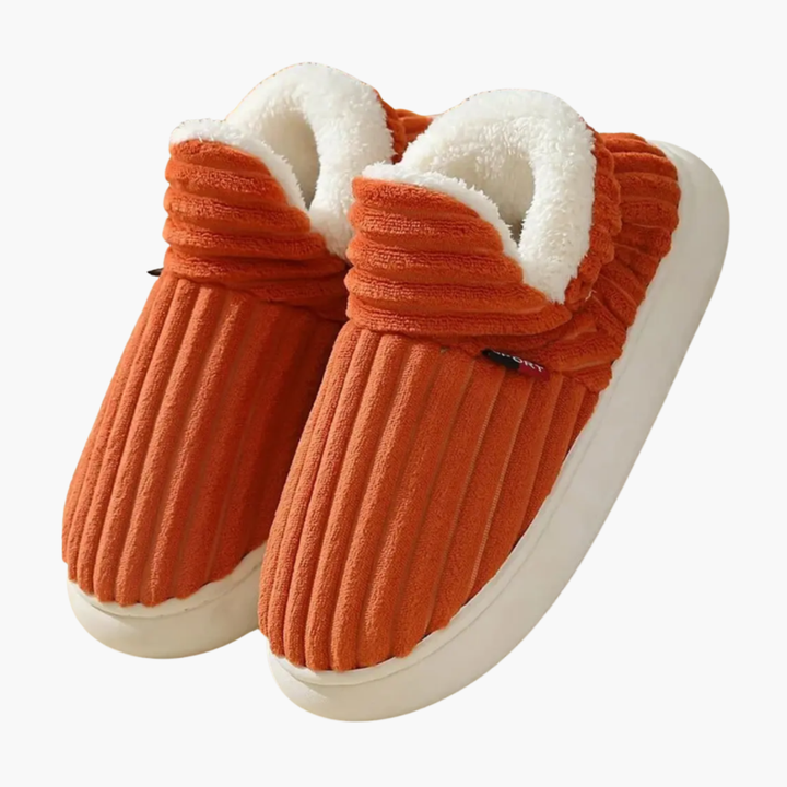 Pantofole in peluche da donna – Calzature indoor a coste