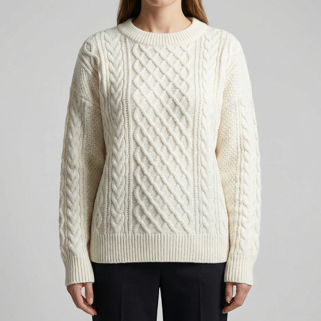 Cozven - Maglione girocollo a trecce