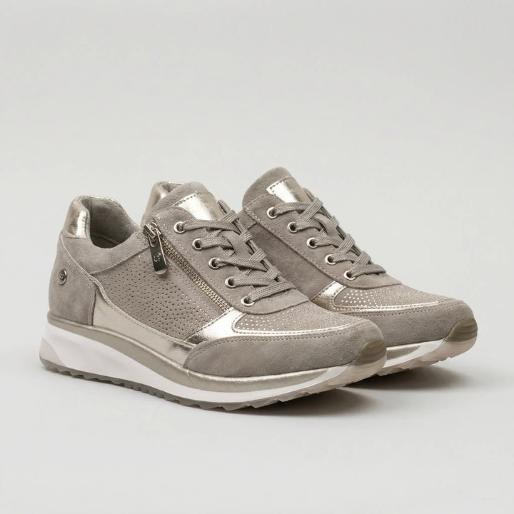 Cushiva - Scarpe da passeggio da donna con lacci