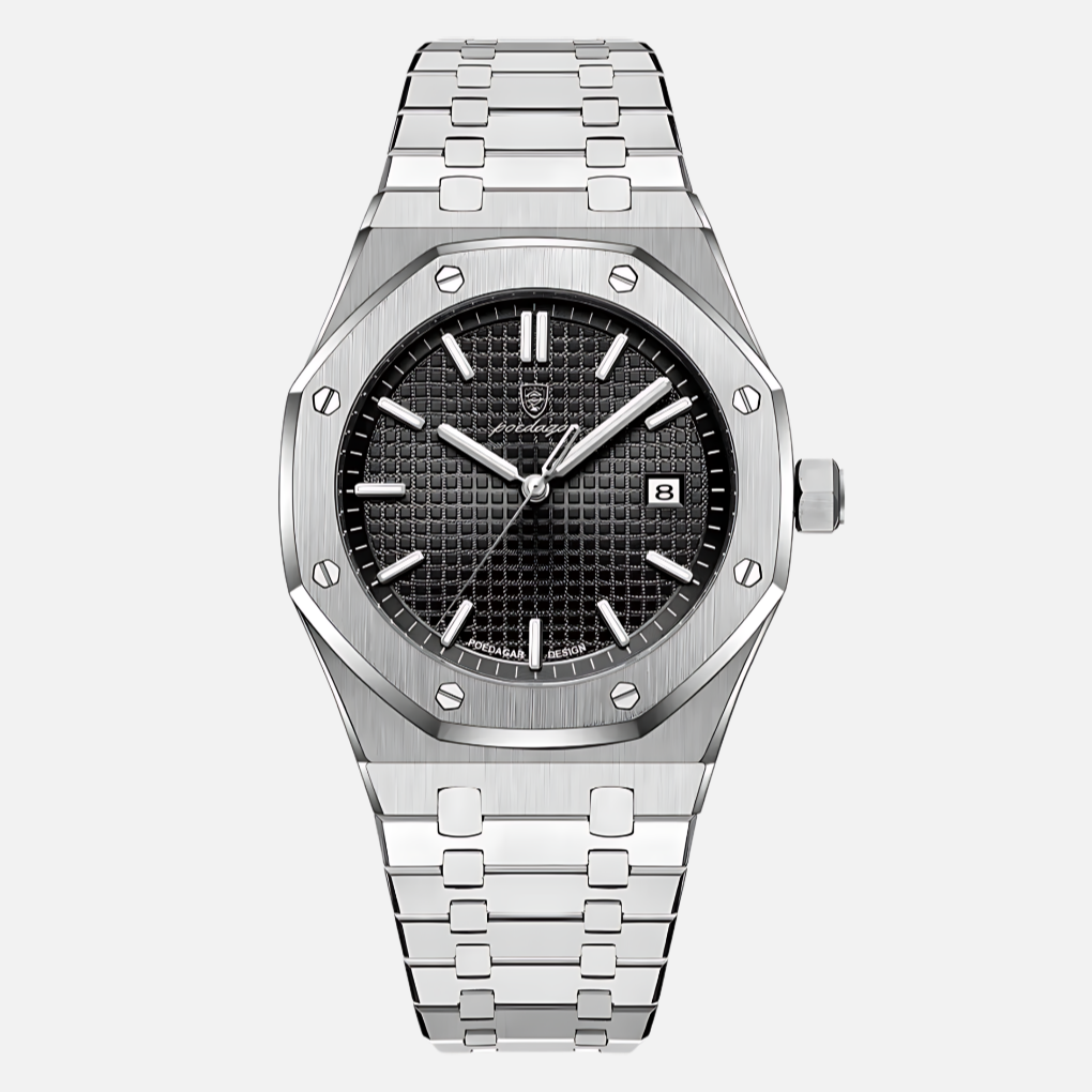 Elegante orologio da uomo in acciaio inossidabile