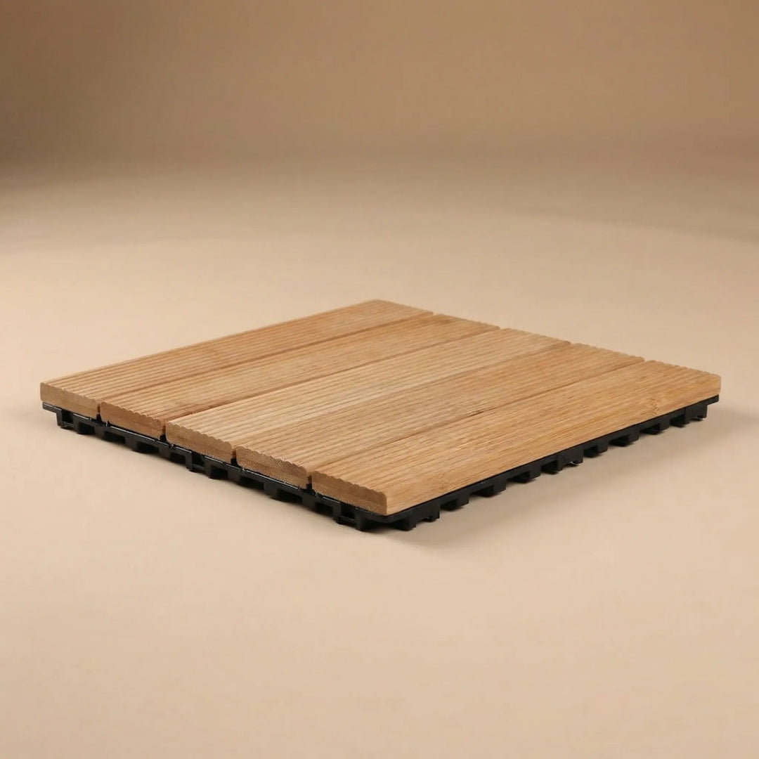 Deckora - Piastrelle per pavimenti esterni effetto legno ad incastro