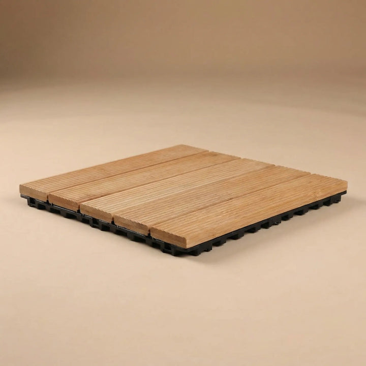 Deckora - Piastrelle per pavimenti esterni effetto legno ad incastro