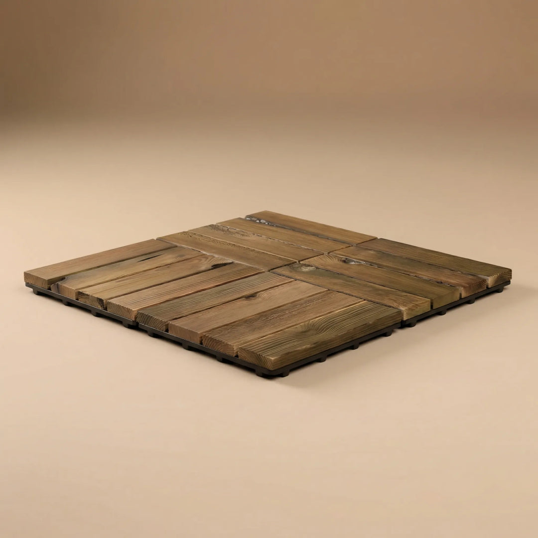 Deckora - Piastrelle per pavimenti esterni effetto legno ad incastro