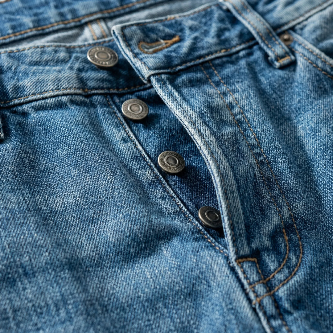 Deniflux - Jeans da donna a vita alta e gamba larga
