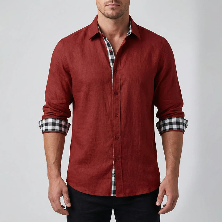 Dexholm - Camicia casual a maniche lunghe con bottoni frontali