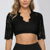 Blusa Crop con Bordo in Pizzo per Oktoberfest per Donne