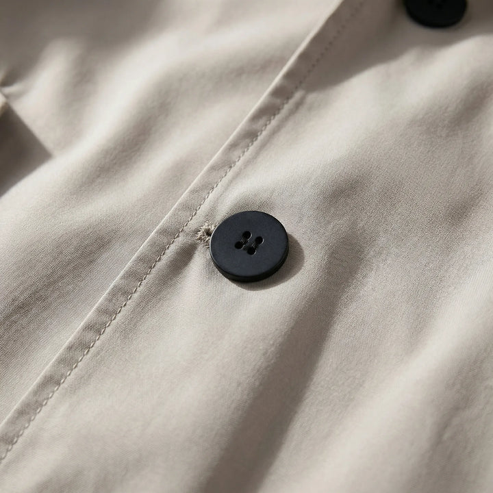 Drizzlux - Trench impermeabile con cappuccio, lunghezza al ginocchio