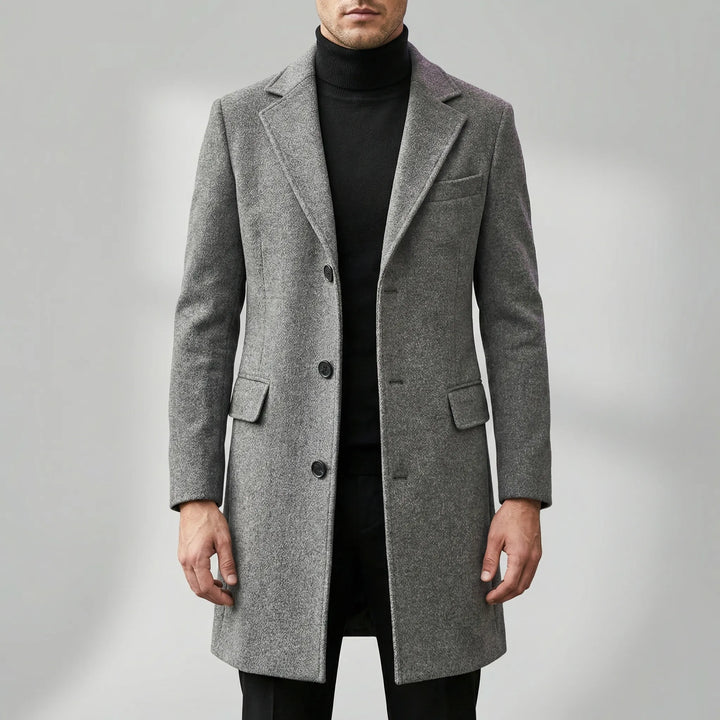 Drossfeld - Cappotto lungo monopetto da uomo
