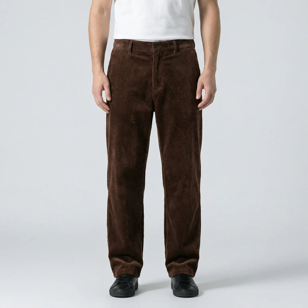 Drouvex - Pantaloni da uomo a gamba dritta e affusolata, modello ampio.