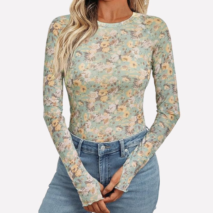 Mesh Sheer Lace Top