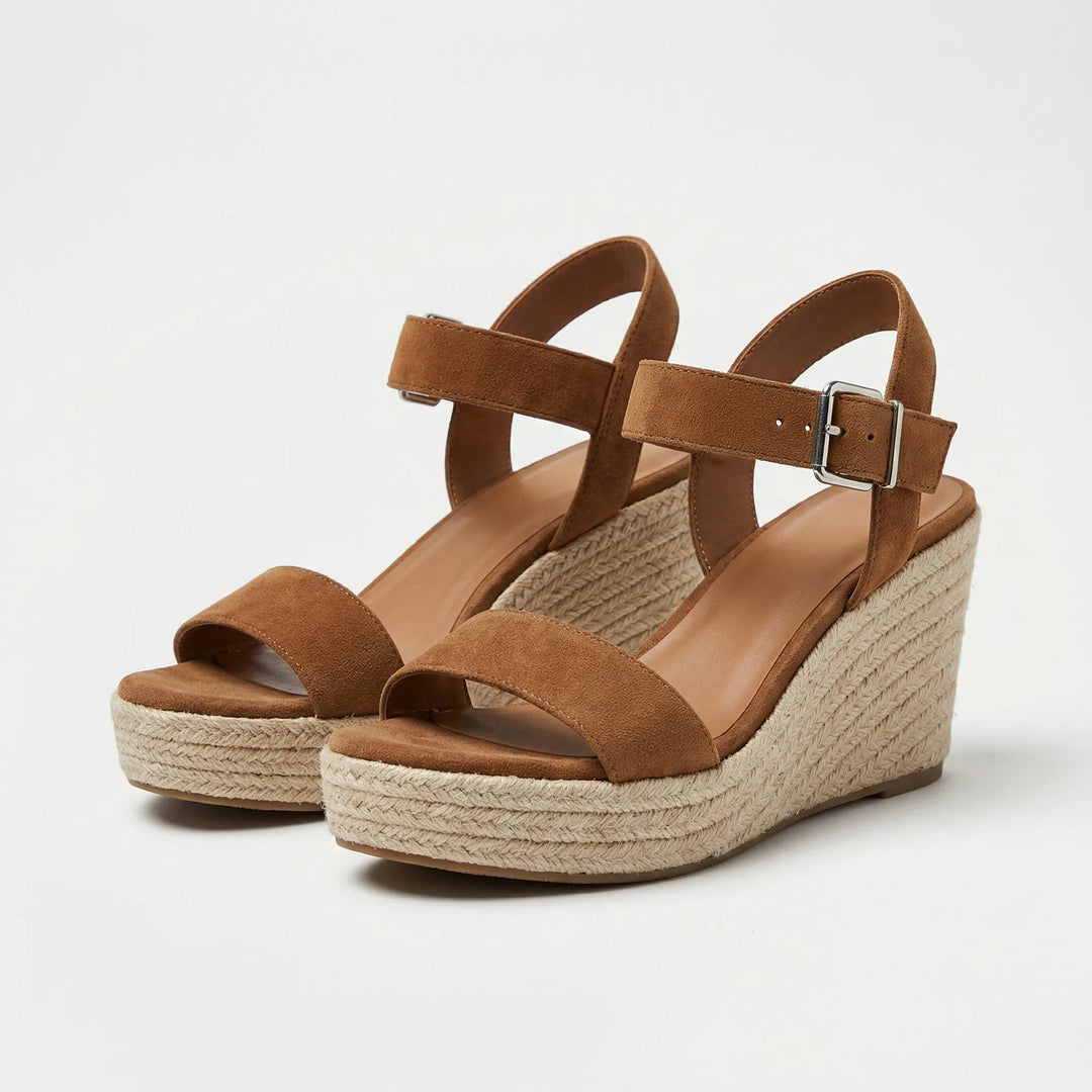Espadella - Sandalo con zeppa espadrillas a punta aperta