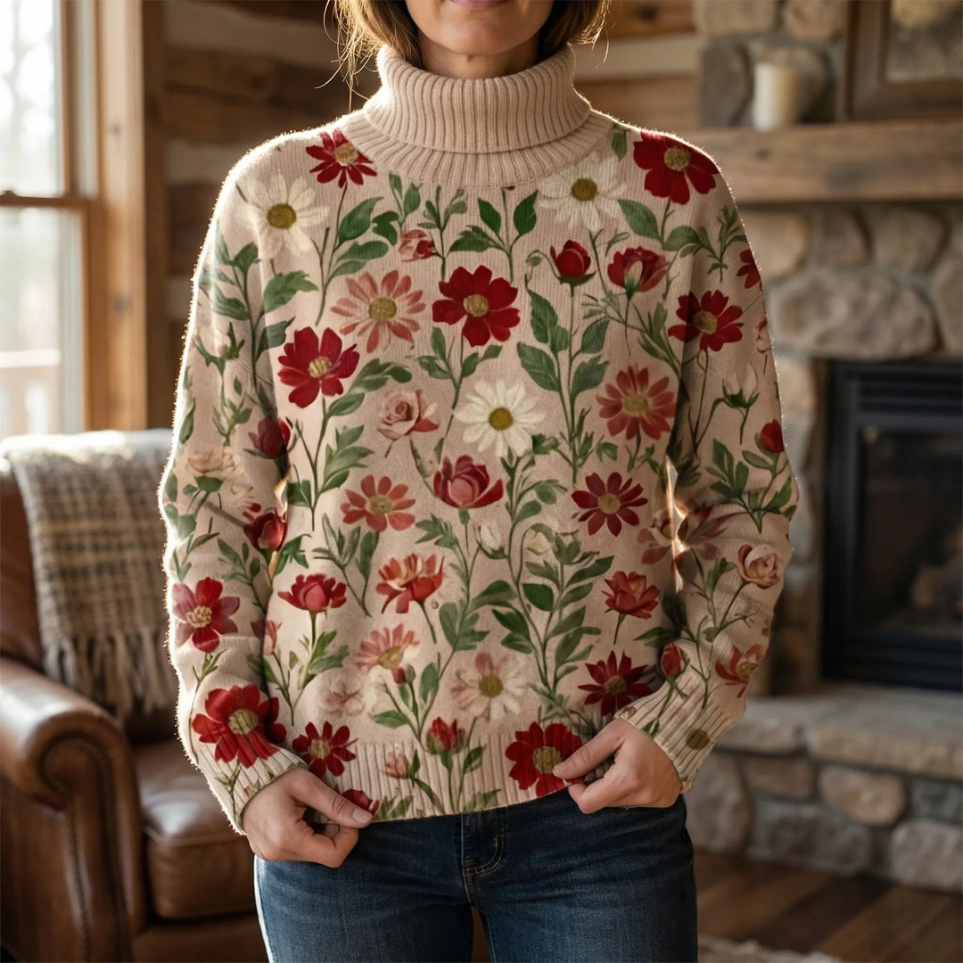 Florwick - Maglione a collo alto con stampa floreale