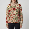 Maglione Collo Alto Stile Floreale per Donna