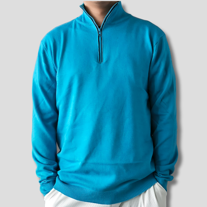 Maglione da uomo con mezza zip