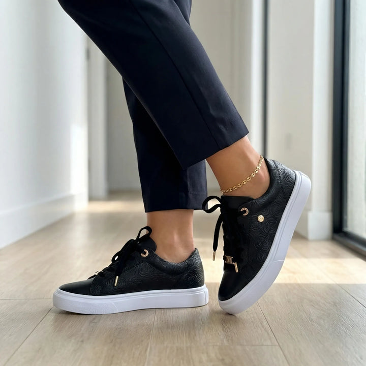 Glemsol - Sneaker stringata con plateau in rilievo